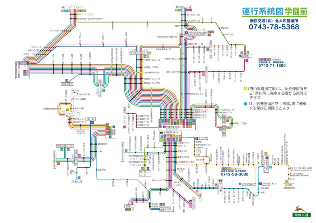 奈良交通　北大和営業所　学園前　エリア　オークホーム　座席背面広告