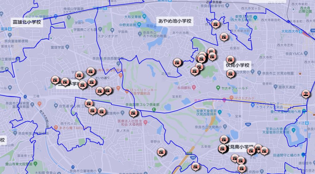 地図　物件検索　奈良　オークホーム